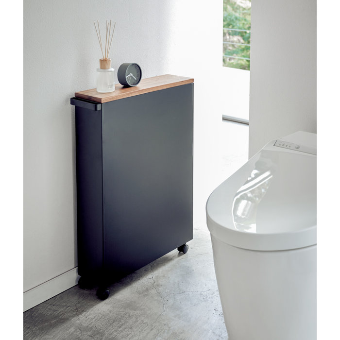 Yamazaki USA Tower Yamazaki Home Rolling Slim Bathroom Utility Cart